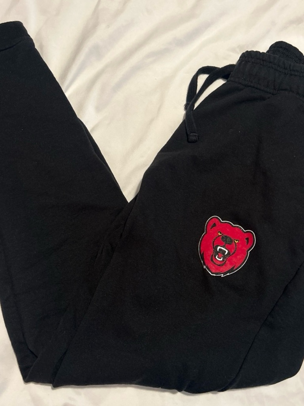Men's Black Ursinus College Joggers with Red Bear Patch
